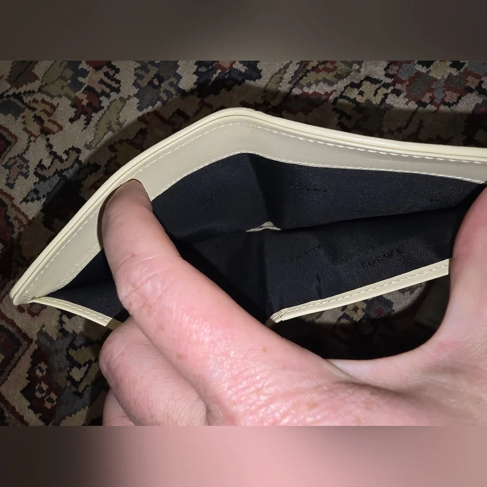 Loewe Cream and Black Leather Wallet
